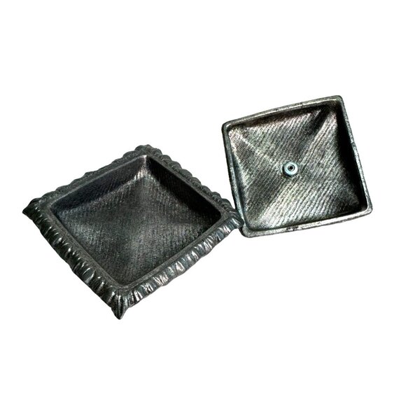 TOOTH FAIRY TRINKET BOX BY METZKE MADE IN USA PEWTER PILLOW 3" X 3" - Picture 5 of 6